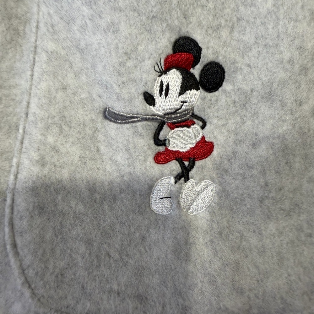 VINTAGE DISNEY STORE Mickey & Minnie Mouse Heart Fleece Jacket - Picture 3 of 6